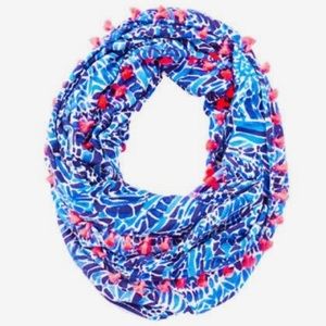 Lilly Pulitzer Blue Infinity Scarf with Tassles